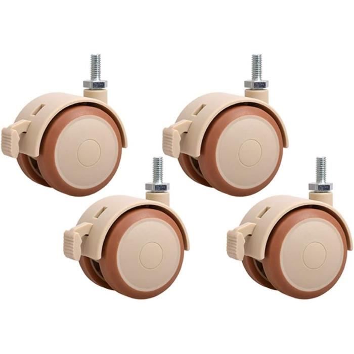 50 Mm 2" Double Roulette Pivotante En Caoutchouc Gris Capacité 280 Kg Lot De 4 86986158