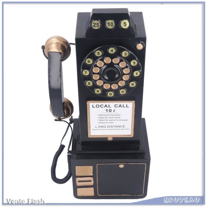 Modèle Téléphone Portable Vintage En Fer - Décoration Rétro Pour Noël, Maison, Bureau - 4x7x32 Cm - Accessoire Photo, Cadeau Collectionneur