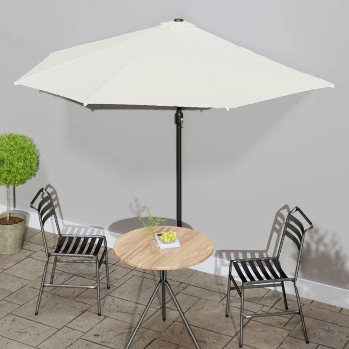 vidaXL Parasol Extérieur Mât Aluminium 300x155 cm Sable Jardin Plage Terrasse 44591