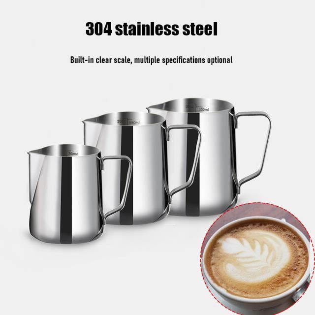 Pichet à Lait En Acier Inoxydable 1000ml Feegow - Pour Mousse à Lait Parfaite, Cappuccino, Latte - Compatible Machine à Café Et Usage Barista Maison - 4