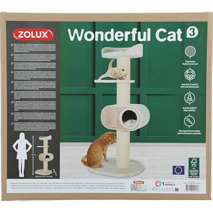 Comparer les prix de Accessoire pour animal de compagnie - ZOLUX - AAC Wonderful Cat 3 Beige - Confort - Intérieur - Chat