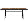 "SALE 2024" Table de jardin - JMS - Noir 160x70x72 cm Résine tressée et acacia 90,42,Kg-1