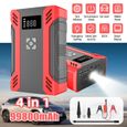 Booster Batterie 37000mAh 150PSI Compresseur d’AirJump Starter PortableDémarreur de Voiture Portable 12V, Écran LCD,Lampe LED-1
