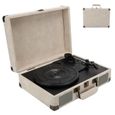 Platine Vinyle,Lecteur de platine vinyle Portable avec haut parleurs Vintage phonographe lecteur de disques stéréo - Type beige (U-1
