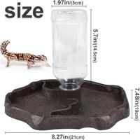 Distributeur D'eau Pour Reptile 2 En 1 - Abreuvoir Et Mangeoire, 200 Ml, Marron - 6