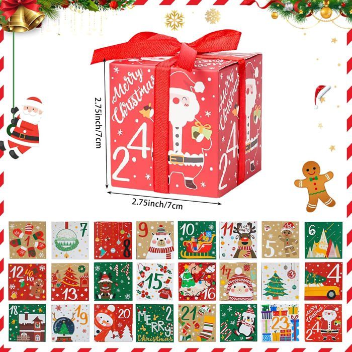 Boîtes Calendrier Avent Vide à Remplir Calendrier De L'Avent 2024 à Remplir Vous-Même - 24 Boîtes Cadeaux DIY Noël Avec Chiffres 1-24, 7x7x7cm Boîtes Calendrier Avent Vide à Remplir Calendrier De L'Avent 2024 à Remplir Vous-Même - 24 Boîtes Cadeaux DIY Noël Avec Chiffres 1-24, 7x7x7cm