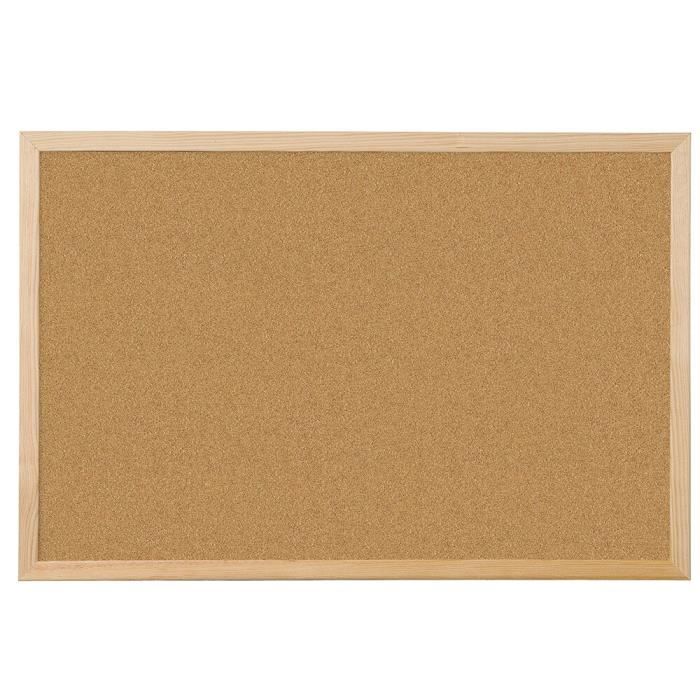 Tableau liège - Q-Connect - 60x40cm - Cadre bois pin naturel - 2 faces ...