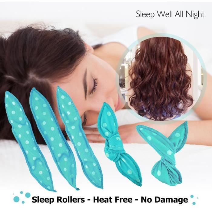 Rouleaux De Cheveux En Mousse Avec Ruban - Bandeau à Friser - Pour Boucles Naturelles