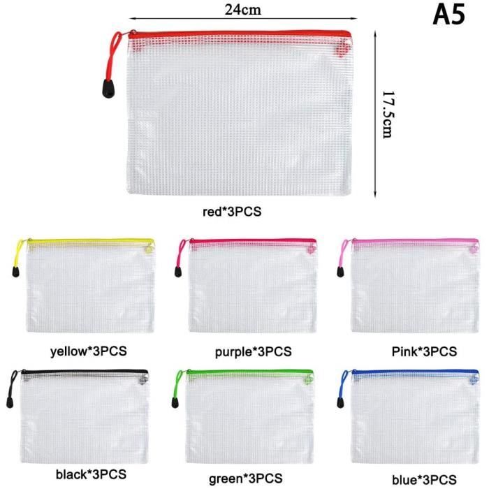 20 Pièces 6 Trous Pochette Plastique A6, Plastique Pochette