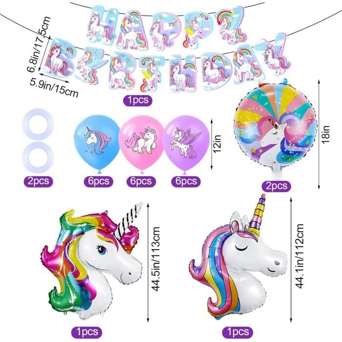 Set Ballons Snoes Unicorn 2 Ans - Guirlande Décoration Anniversaire - Ballon Aluminium