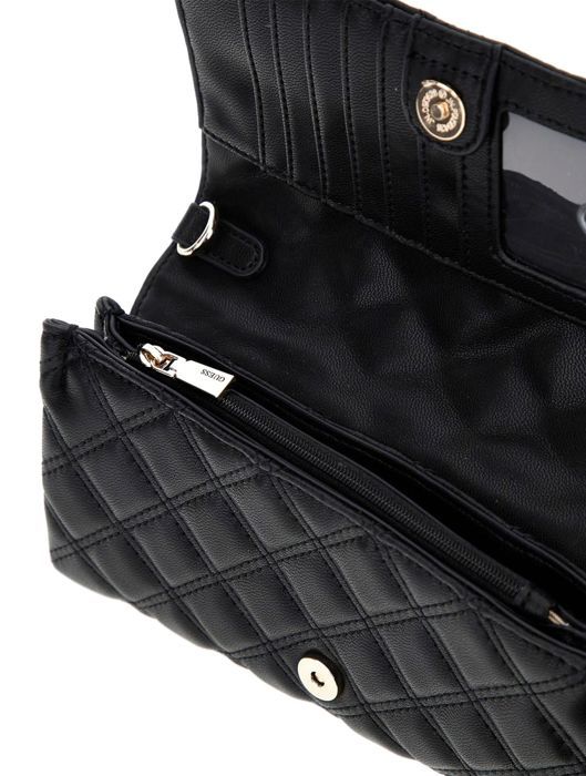 Sac Bandoulière GUESS Giully Mini Circle Bag Noir - Polyuréthane, Motif Argyle, Neuf Avec étiquettes