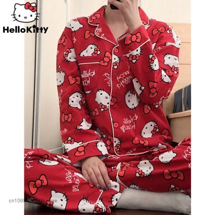 Pyjama femmes - Sanrio Hello Kitty Red Pajamas Women - FRFNA A