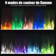 COSTWAY Cheminée Electrique Murale 900/1800W 9 Couleurs de Flamme LED 5 Luminosit-Télécommande et Minuterie 1-8 Heures Écran tactile-2