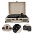 Platine Vinyle,Lecteur de platine vinyle Portable avec haut parleurs Vintage phonographe lecteur de disques stéréo - Type beige (U-2