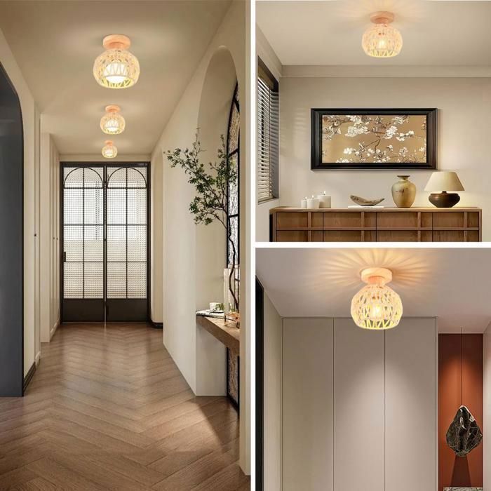 Plafonnier Rétro Hofstein 2 Spots Orientables - Métal Marron/Rouille - Luminaire Séjour