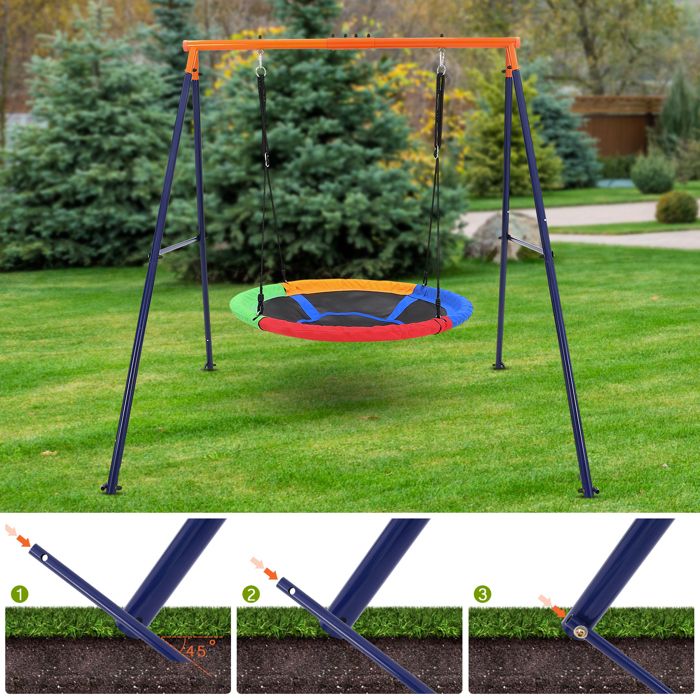 Balançoire Bois Extérieur - Siège 43x20cm - Corde Ajustable 150-210cm - Supporte 200kg