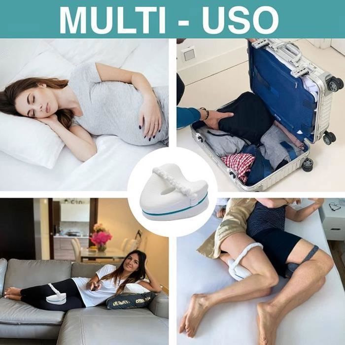 Oreiller pour Jambes, Coussin de Soulagement des Genoux à Mémoire de Forme Haute Densité Multifonctionnel Oreiller pour Jambes, Coussin de Soulagement des Genoux à Mémoire de Forme Haute Densité Multifonctionnel