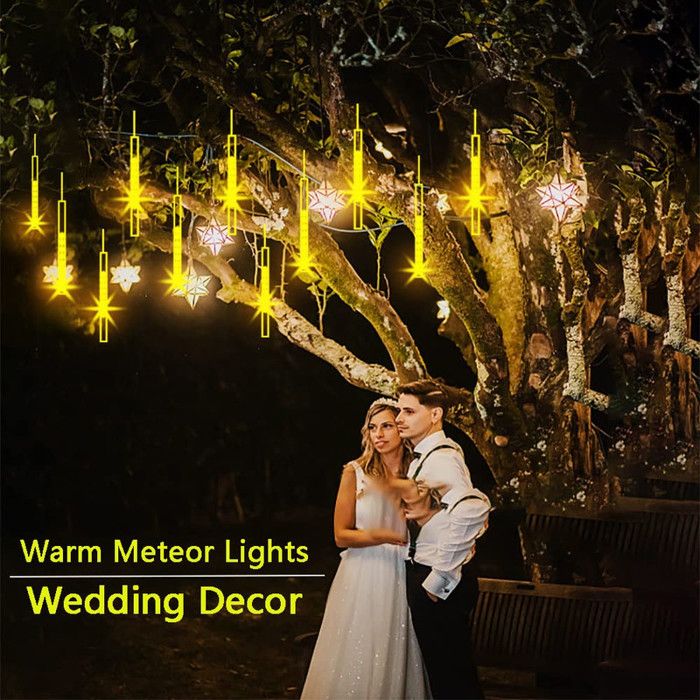 Lot De 4 Guirlandes Lumineuses étanches à 60 LED Pour Décoration De Fête De Mariage, De Chambre à Coucher, De Vacances (blanc Chaud) 1,1 M