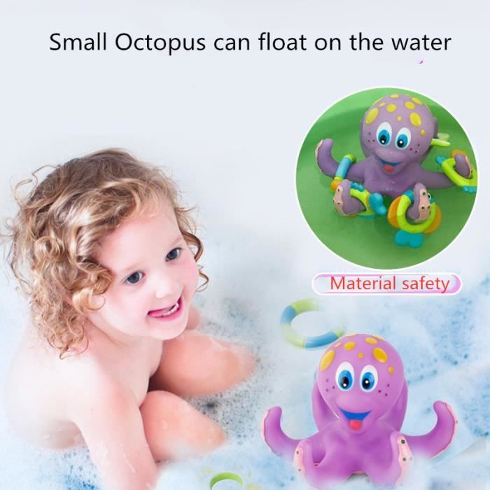 Jouet de bain flottant TUMALAGIA Pieuvre pour bébé violet piscine