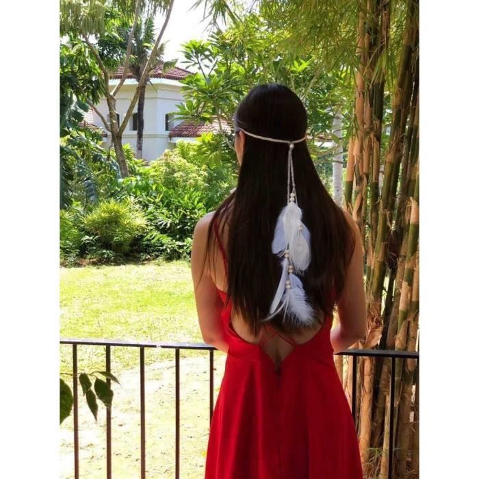 Serre-tête plume femme déguisement indien costume bandeau plume