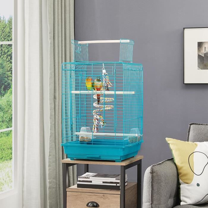 NUO Cage Oiseaux sur Pied Volière Détachable pour Perruche Perroquet Canari  Mandarin Extérieur 59 x 59 x 139,5 cm - Cdiscount Animalerie