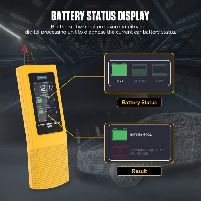UNI-T Automotive Charge Testeur batterie numérique 12V 24V Plage 3