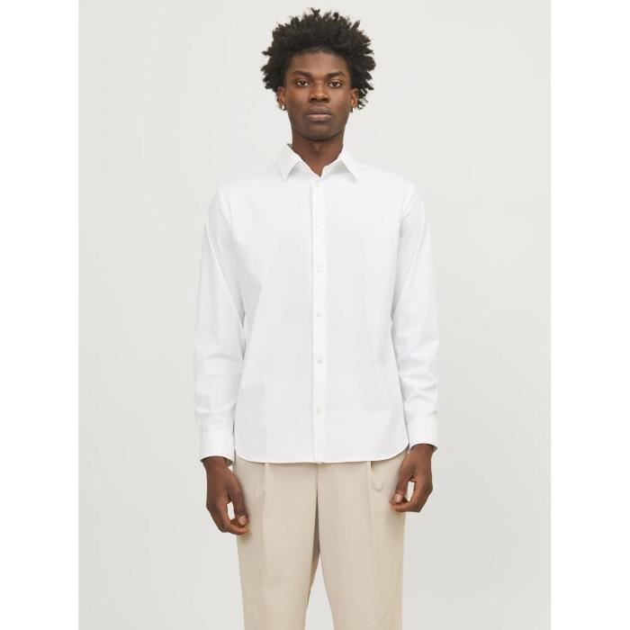JACK & JONES Chemise Garçon Manches Longues - 97% Coton, 3% Élasthanne - Col Classique - Taille Junior