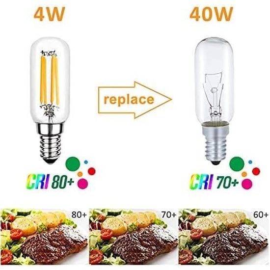 Ampoule Hotte de Cuisine T25 E14 4W Blanc Chaud 2700K 400LM, AC 230V,  Équivalent Lampe de Hotte 40W E14, Ampoule Filament A90 - Cdiscount Maison