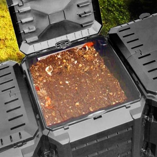 Bac à compost thermique Nature - AKOZON - 300 L - Noir - Cdiscount Jardin