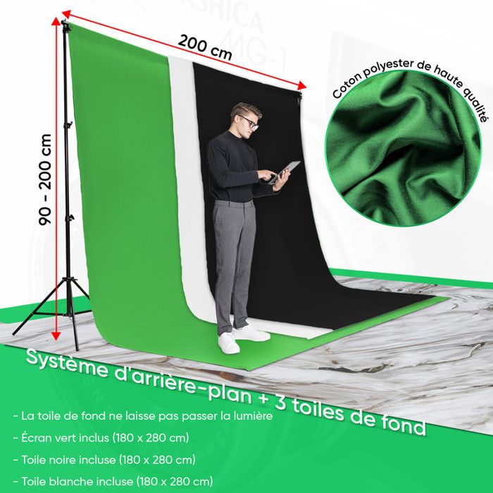 PIXETOOL Softbox Kit Studio Photo Et Éclairage – 2 Softbox 50x70