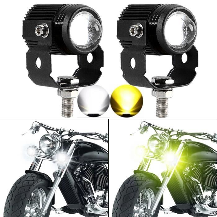 Phares Moto LED 2 Pices Feux Additionnels 12V Anti-brouillard Avec Interrupteur Pour Moto Et Scooter Couleurs Multiples YYV - Auto