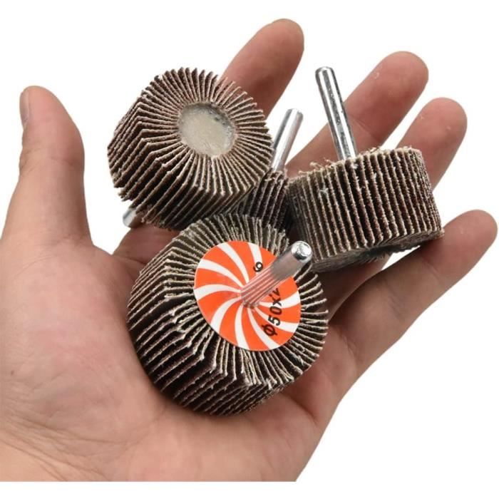 26 Pièces Roue Abrasive, Roues à Lamelles, Roue à Lamelles Abrasives, Roue de Ponçage à Lamelles, avec une Paire de Gants, 13 Tailles Différentes pour Outil Rotatif de Perceuse
