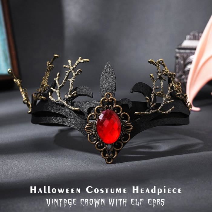 Serre-Tête Gothique Avec Couronne De Roses Noires - Accessoire Cheveux Vintage Pour Halloween, Cosplay, Femme