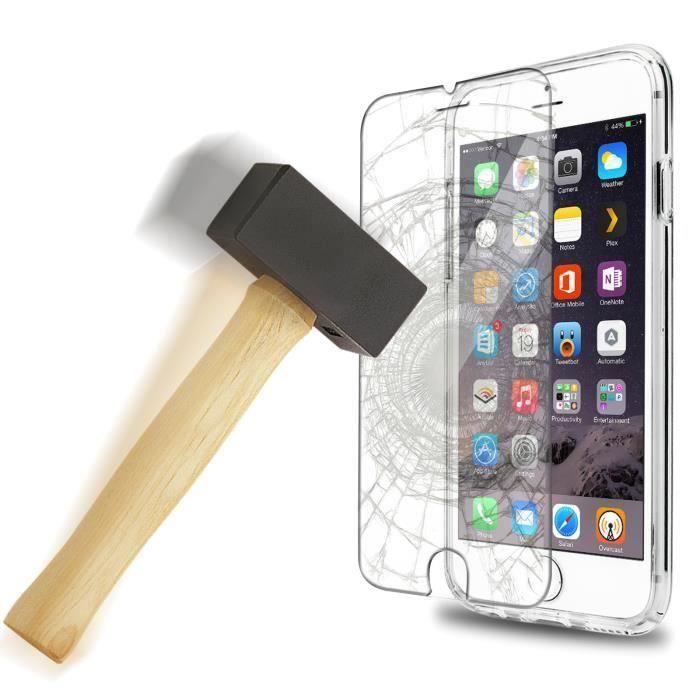 Coque Gel Transparent + Verre Trempé Noir Pour IPhone 7/8/Plus/X/XS Max