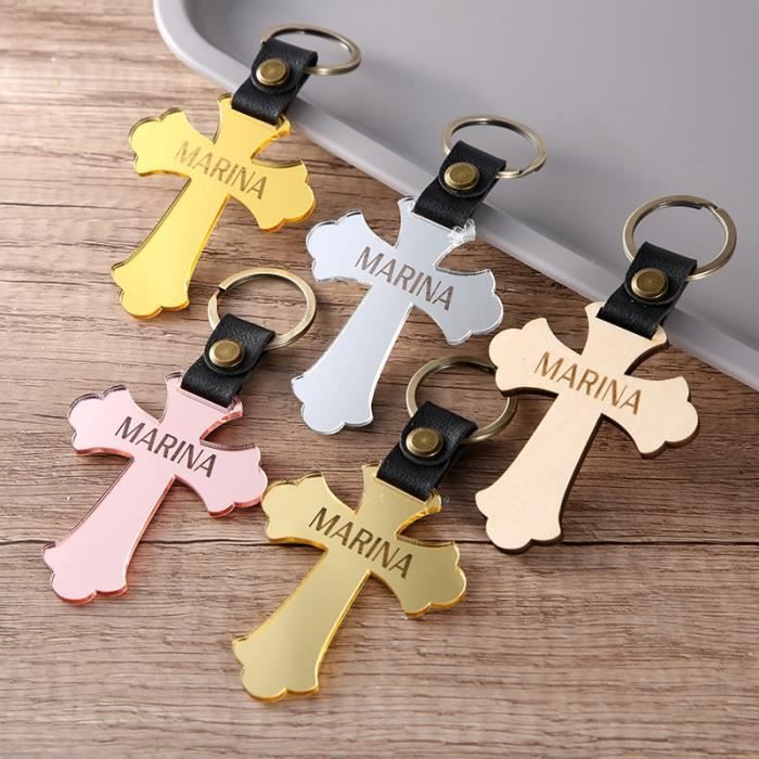 couleur Miroir Plata Porte-clés en bois gravé avec noms de mariage, cadeaux  personnalisés pour porte-clés de