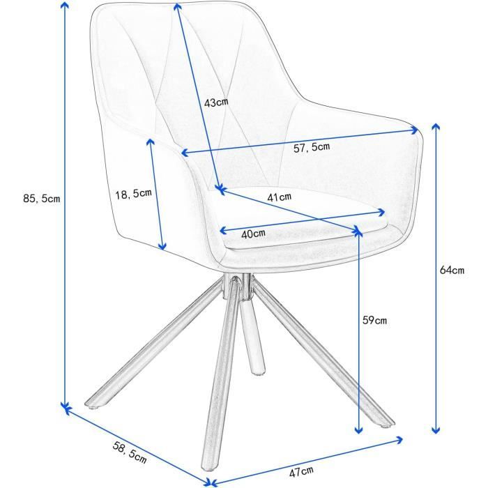 Lot De 4 Chaises De Salle à Manger, Fauteuil Pivotant à 360