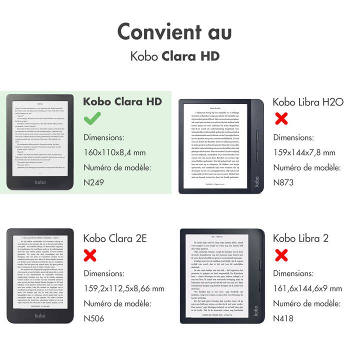 ÉTUI RABATTABLE SIMILI cuir pour Kobo Clara 2E EUR 21,99 - PicClick FR