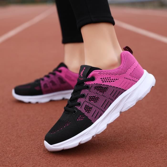 Basket Femme Chaussures Sport Feminine Respirante Rose
