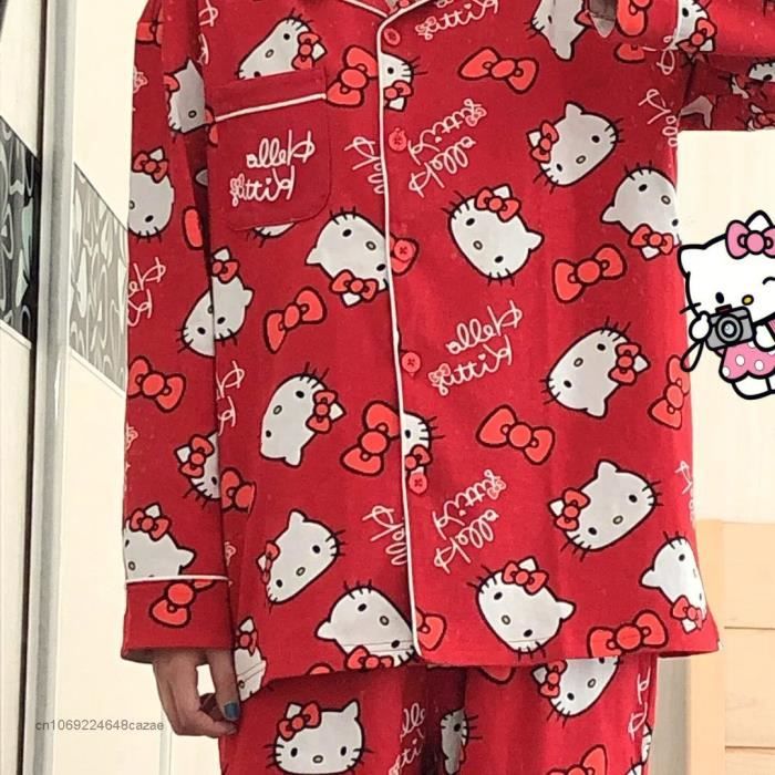 Pyjama femmes - Sanrio Hello Kitty Red Pajamas Women - FRFNA A