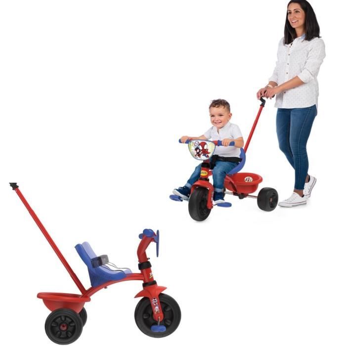 Tricycle Enfant Smoby Be Fun Rose - Dès 15 Mois - Canne Parentale Amovible - Évolutif 2 En 1