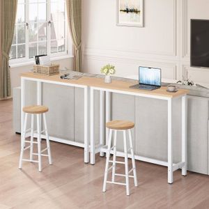 Ensmeble Table de Bar Mange debout avec 2 Tabourets Table Haute 120 x