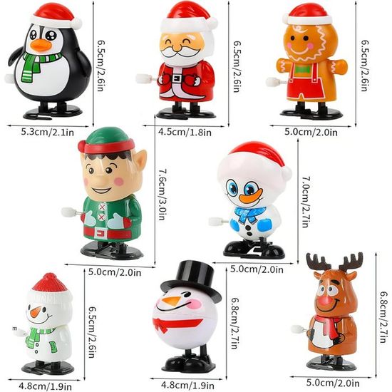 CJBIN Lot de 12 figurines de Noël à remonter - Décoration de Noël