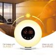 Réveil Lumière Simulateur et de Crépuscule Lumineux Lampe de Chevet LED Tactile Contrôle avec Fonction Snooze Radio FM Numérique-0