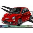 Fiat 500  - NOIR - Kit complet abarth Capot hayon toit   - Tuning Sticker Autocollant Graphic Decals-0