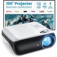 Vidéoprojecteur 5.1 Bluetooth, Native 1080P 9500L Projecteur Supporté 4K Fonction Zoom Portable Mini RétroProjecteur avec écran-0