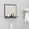 7770NEW FR® Elégant Miroir de salle de bain Contemporain,Miroir mural Moderne Pour salle de bain Salon Chambre Gris brillant 40x10,5-0