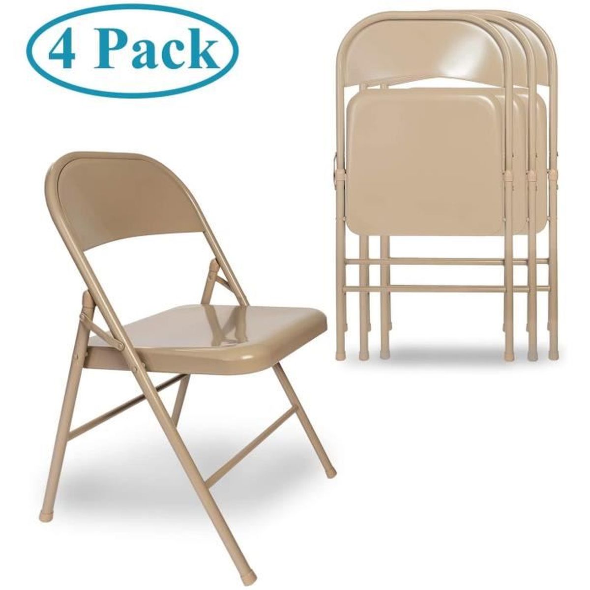 VECELO Lot de 4 Chaise de Cuisine Pliante, Chaise Pliable de Salle à