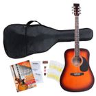 IAMS CHIEN Classic Cantabile guitare acoustique folk set démarrage incl. kit d'accessoires à 5 pièces, sunburst