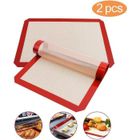 BRAND 2Pcs Tapis de Cuisson en Silicone 40x30cm, Toile de Cuisson Silicone Saine pour Four en Silicone Anti-Adhérent et Réutilisable, sa