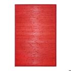 THEDECOFACTORY Tapis salon en bambou larges lattes ganse rouge 160x230